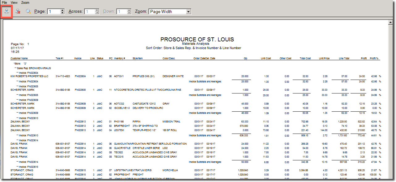 Material Analysis Report Delivered